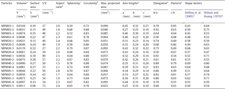 Table 4 shows the porosity data of the particles presented in Table 3.