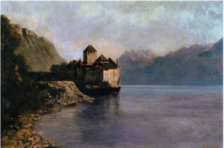 Figure 6 : Le château de Chillon peint par Gustave Courbet  Source : (Wikimedia commons, 2011)  