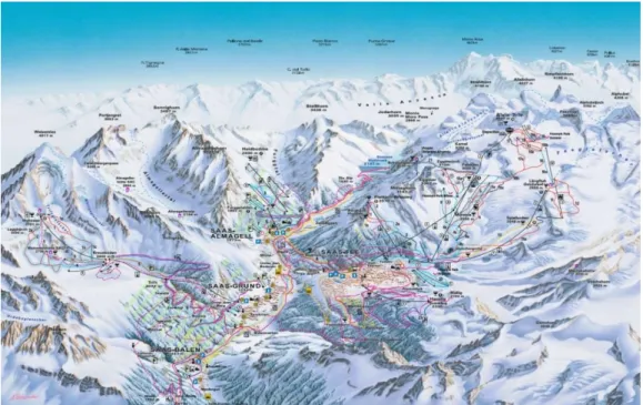 Figure 7: carte de la région de Saas-Fee 