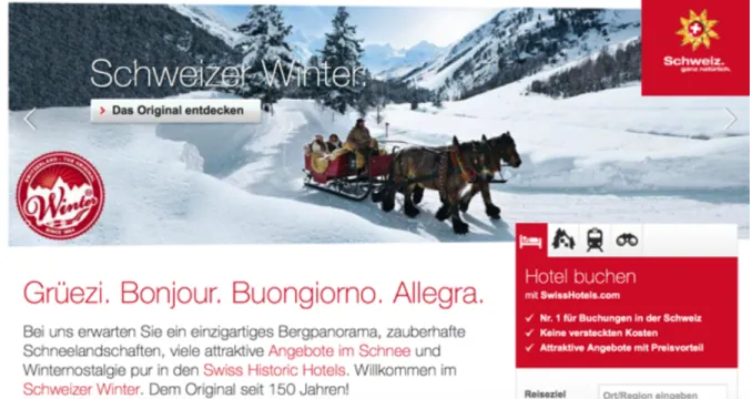 Figure 4: Swiss homepage 