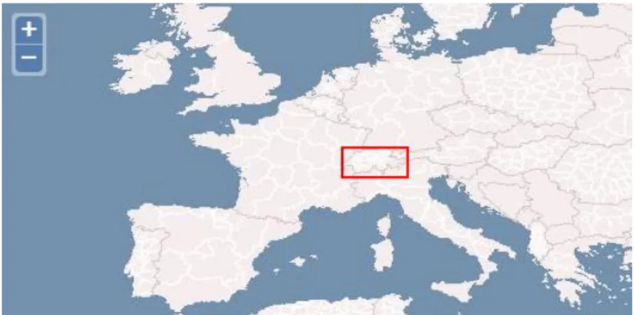 Figure 10 : Zone couverte par le système de coordonnées 2056 (source : Spatialreference 12 ) 