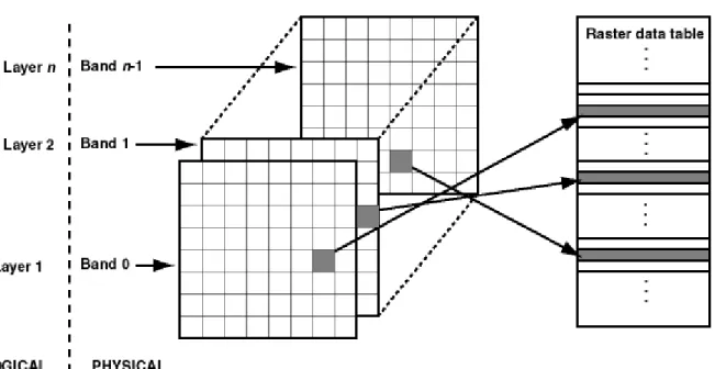 Figure 14 : Stockage des données dans un Georaster (source : Oracle 20 ) 