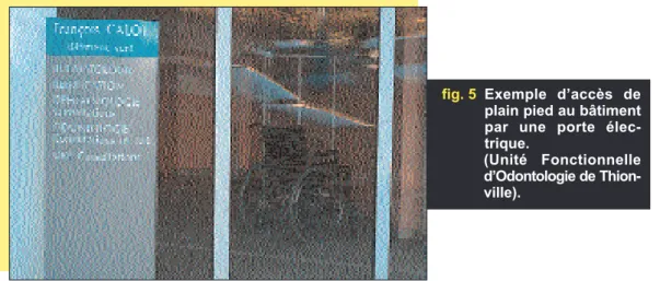 fig. 5 Exemple d’accès de plain pied au bâtiment par une porte  élec-trique.