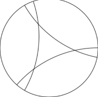 Figure 9: A hyperbolic triangle with angle π/5 at each vertex.