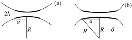 FIG. 2: Scheme of the region through which both particles inter- inter-act (bold lines)