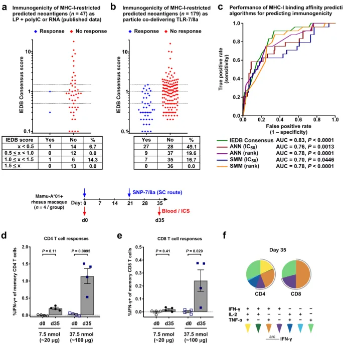 Fig. 5:  SNP-7/8a expands the breadth of neoantigen-specific CD8 T cell responses in mice and  primates