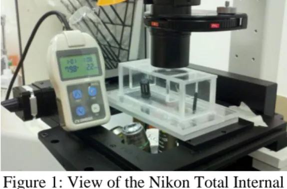 Figure 1: View of the Nikon Total Internal  Reflection Flourescence microscope with 