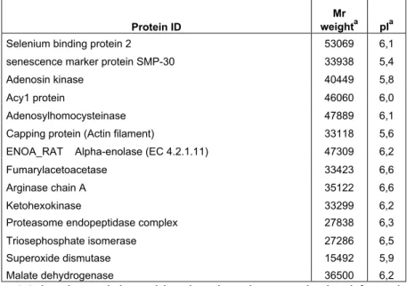 Table V. Identified protein targets likely to be modified by reactive intermediates of TA.