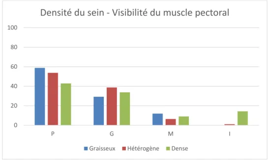 Graphique 3: La densité du sein et la visibilité du muscle pectoral 