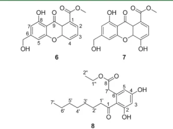 Figure 2. Compounds isolated from P. viticola complex and Sacc.
