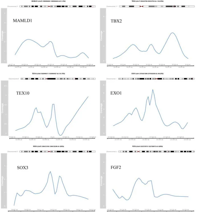 Figure 3a. Identified peak regions of validated target genes. The coverage profile of the peak region normalized by the control sample is shown for selected validated target genes.