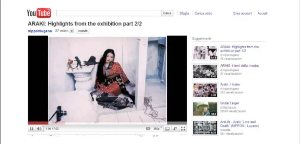 Figure 2. Nippon Multimedia, “Araki. Love and Death” exhibition on Youtube 