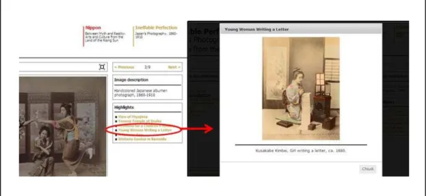 Figure 5. The user can access a highlight while consuming a thematic narrative. 