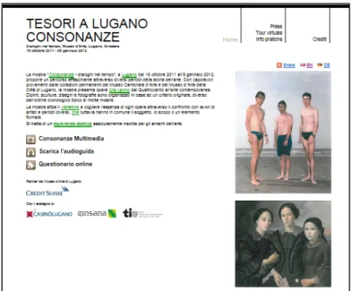Figure 14. ‘Consonanze-Dialogue across time’: a screenshot of the (web) home  page 