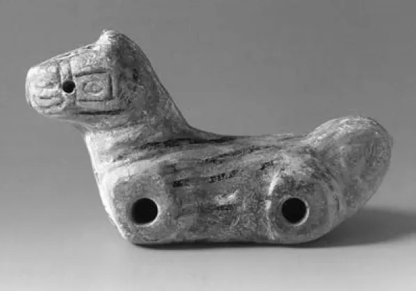 Fig. 7. Terre cuite (H. 10,7 cm, L. 18,8 cm) du puits M 2535 (Parlama, Stampolidis 2000, p