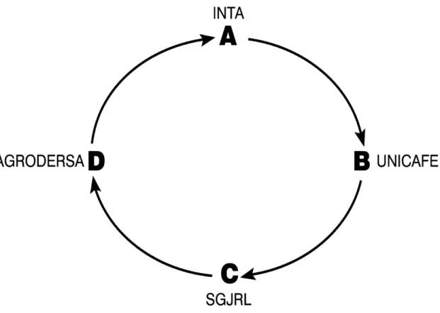 Figure  2.  Example  of  visits  to  institutions  in  non- non-reciprocal succession
