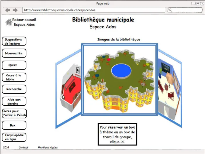 Figure 8 : Wireframe page Images-réservation box 