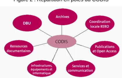 Figure 2 : Répartition en pôles du CODIS 