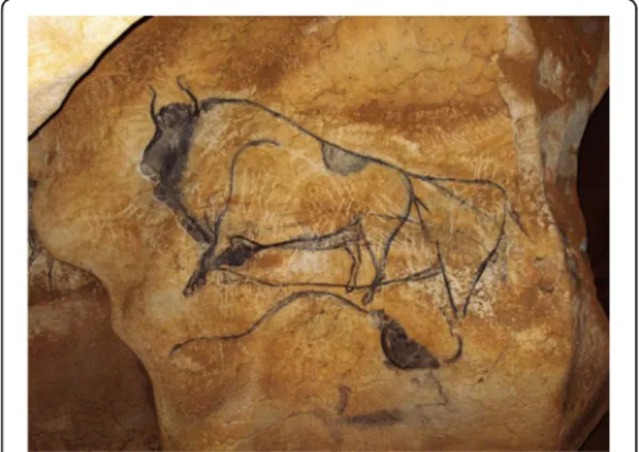 Fig. 5 Prehistoric painting of bison in the cave of Chauvet-Pont d ’ Arc, Ardèche, France