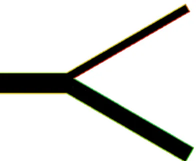 Figure 4: Two dimensional bifurcation geometry A(0) modelling the artery