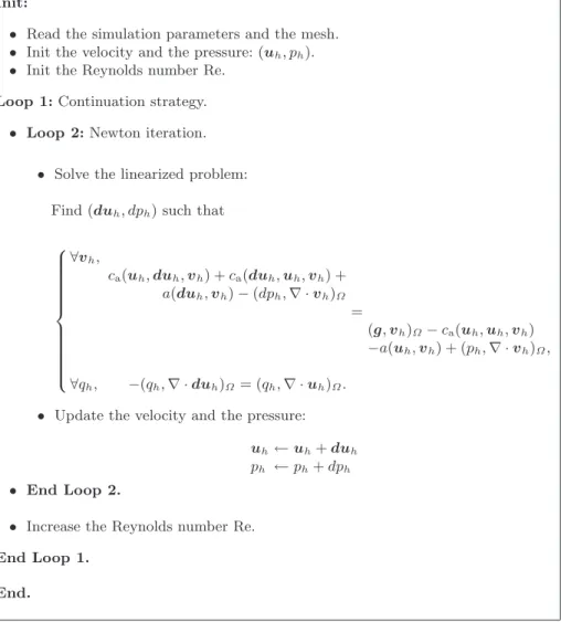 Fig. 2. The complete algorithm of numerical solving of the RNS/P equations.