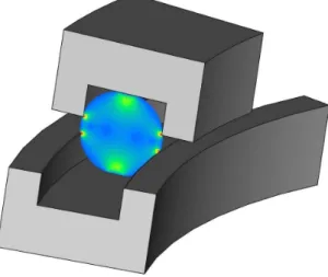 Figure 16: The deformed shape and the Von-mises stress distribution.