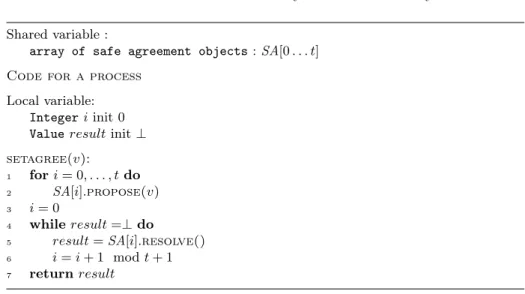 Fig. 3. Anonymous t-resilient (t + 1)-set agreement protocol