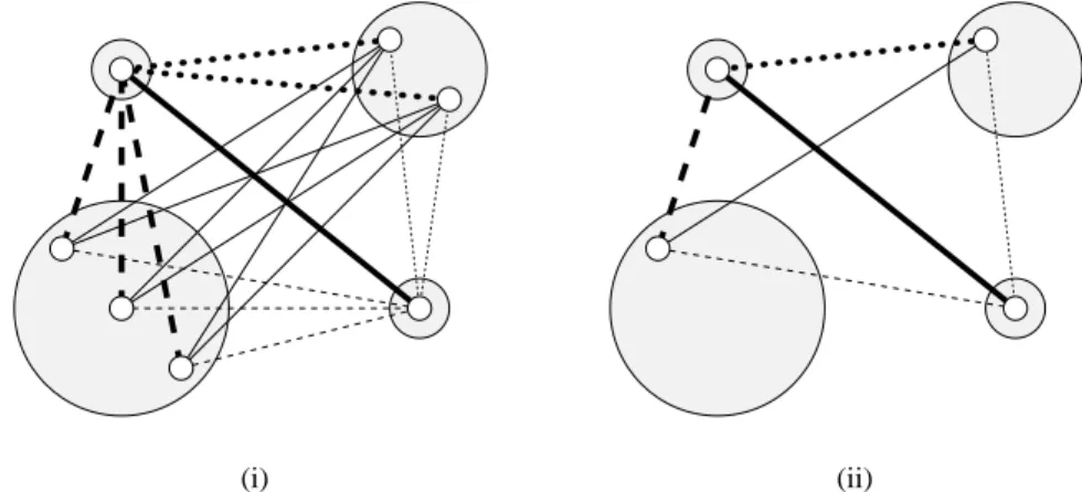 Figure 5. (i) The structure of complete graph of a maximal multiplex. The big disks gure the supervertices