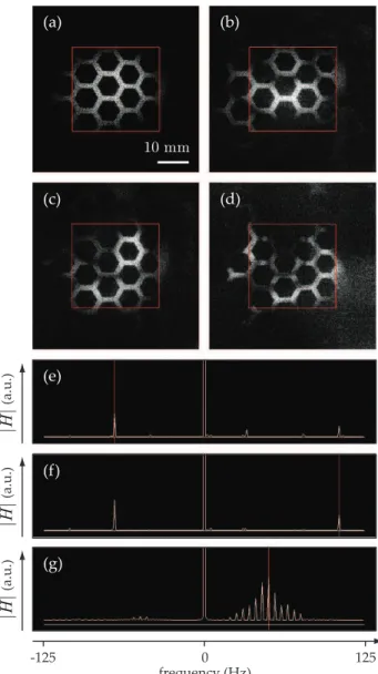 FIG. 4: Short-time Fourier transform vibration maps and spectra of a metal structure excited sinusoidally