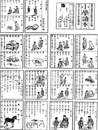 Illustration n o  3 – Le Shôgaku tokuhon de Wakabayashi (1884), tome 1, leçons 1 à 24