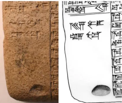 Figure 2: AO 9071, reverse, bottom of Column iii (photo and copy C. Proust, courtesy of the Louvre  Museum)  