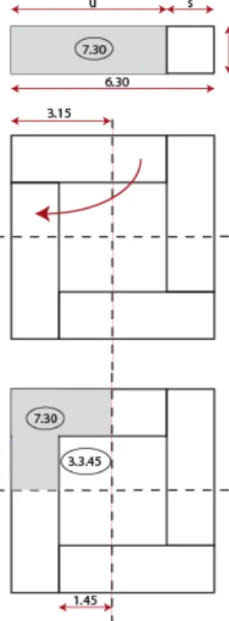 Figure 7 : représentation géométrique de la résolution du problème 7de YBC 4663. 