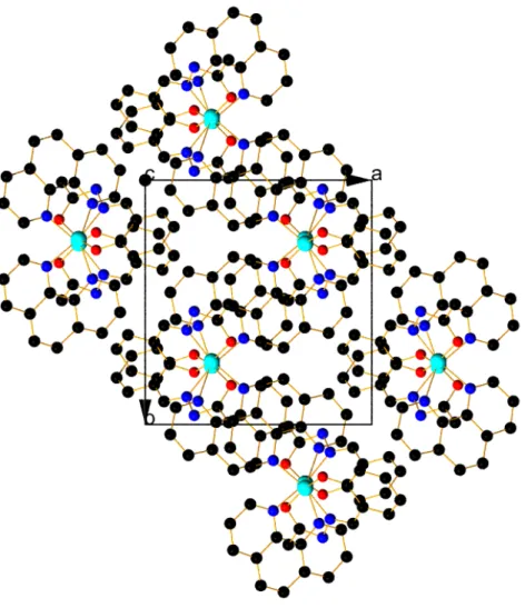 Fig. S5S7. Packing diagram of the complex along the c axis. 