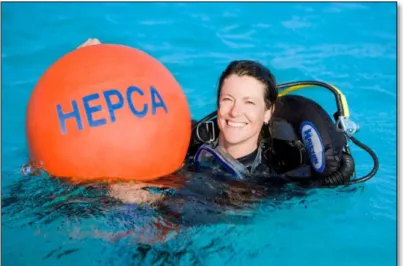 Figure 5 : Diver with HEPCA mooring buoy 