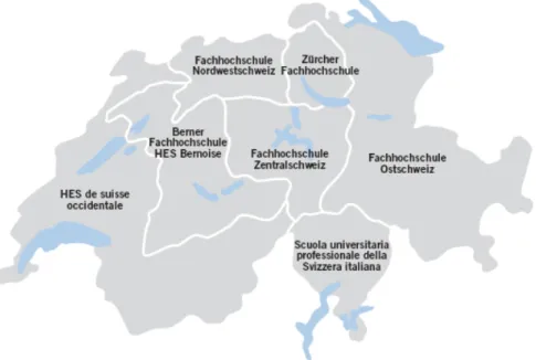FIGURE 1.  Les sept Hautes écoles spécialisées de Suisse 