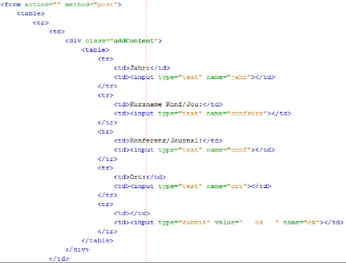 Abbildung 25: Addfunktion HTML Teil GUIAddPDF.php 
