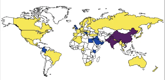 Figure 2: Geographical distribution of NDM producers.