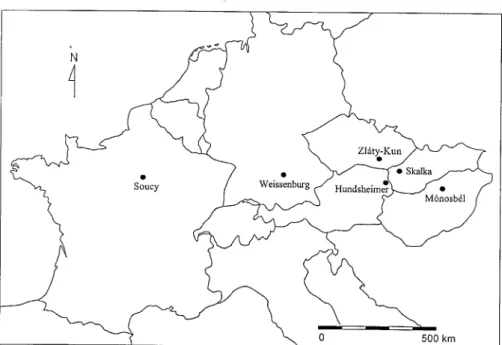 FIGURE 5  - R6partition  g6ographique  d'Aegopis  klemmi  a u   Pleistoc6ne. 