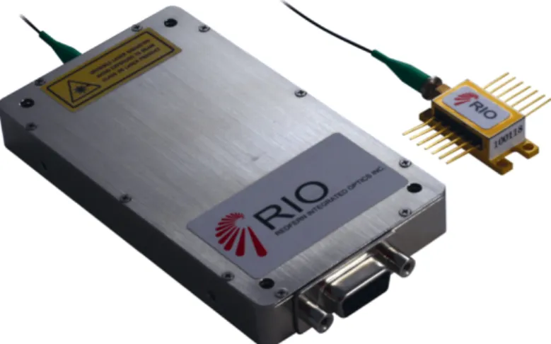 Figure 4.4: ORION TM module, housing a PM fiber coupled PLANEX TM butterfly package, temperature controller and low-noise current driver.