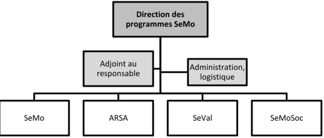 Figure 3 : Structure du SeMo de l’OSEO-Valais. Moulin, C. 2013. 