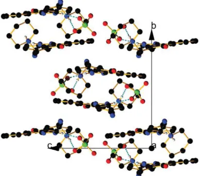 Figure S19. View of the packing along a axis in the keto form of compound 3 with perchloric 