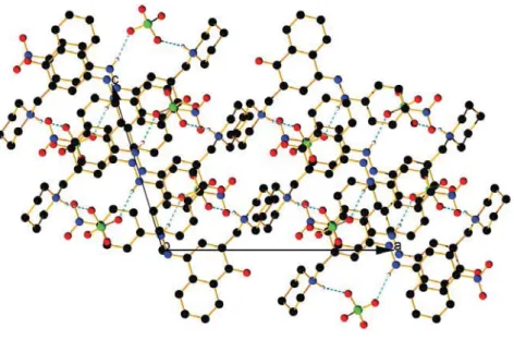 Figure S8. View of the packing along b axis in the keto form of compound 4 with perchloric  acid.