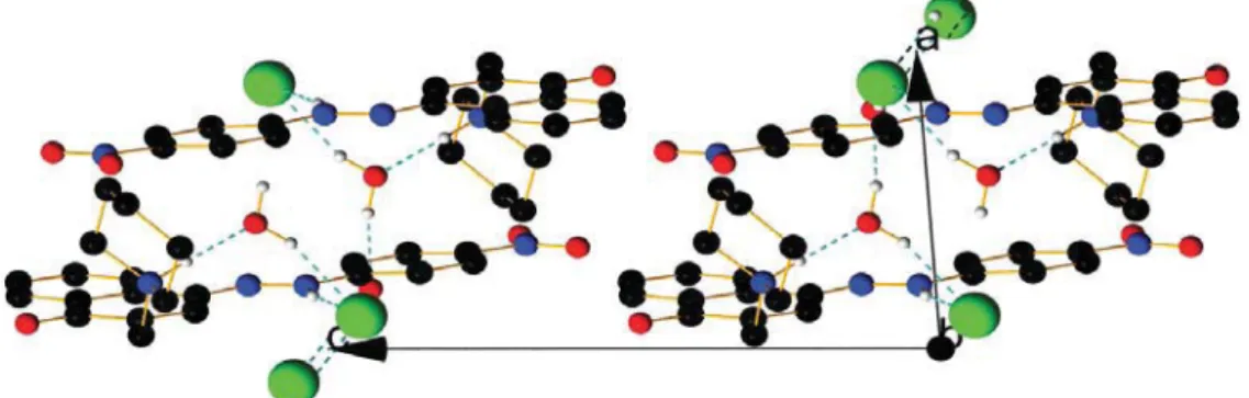 Figure S14. View of the packing along b axis in the keto form of compound 4 with hydrochloric  acid