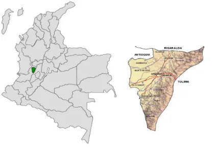 Figure 5 : Situation géographique du département du Quindio 