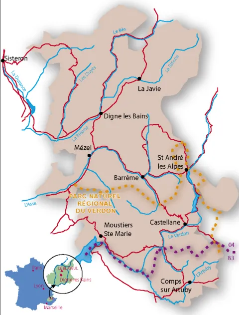 Figure 1: Haute-Provence GeoPark is located in the southeastern  part of France, in Provence