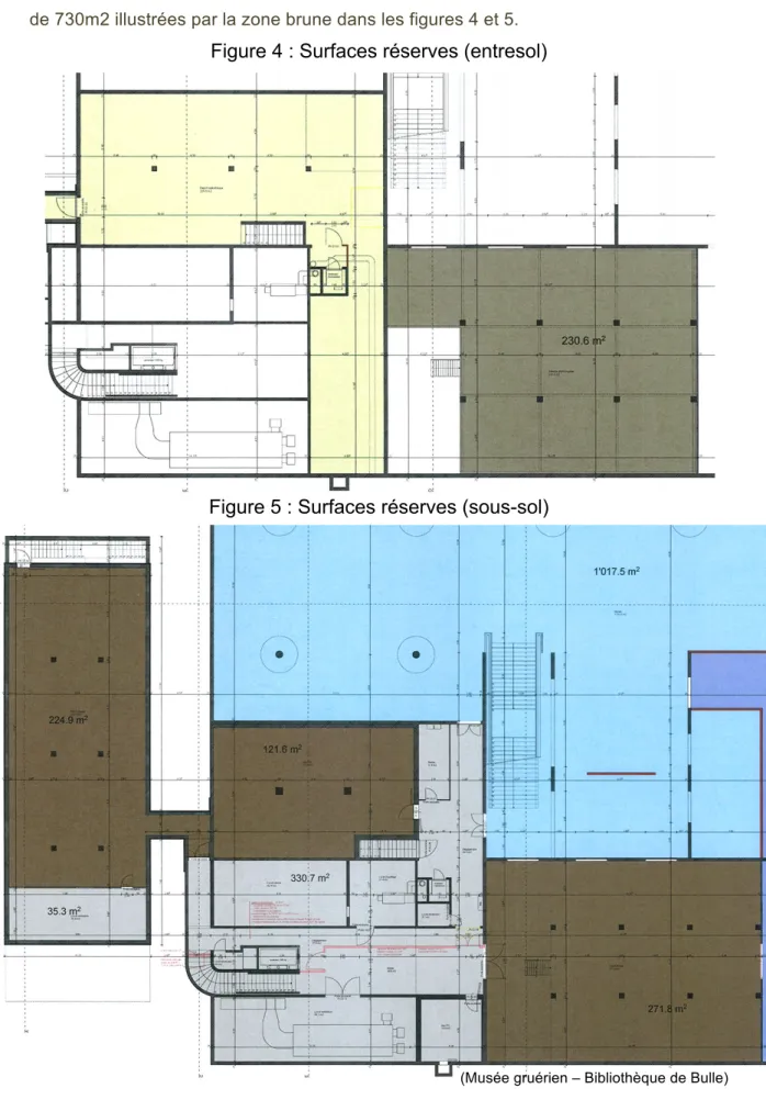Figure 4 : Surfaces réserves (entresol) 