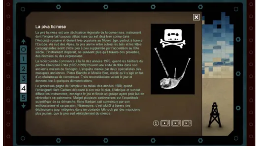 Figure 11 : Capture d'écran de la page « Glouglou des pipelines » du site de  l’expostion « Bruits » 