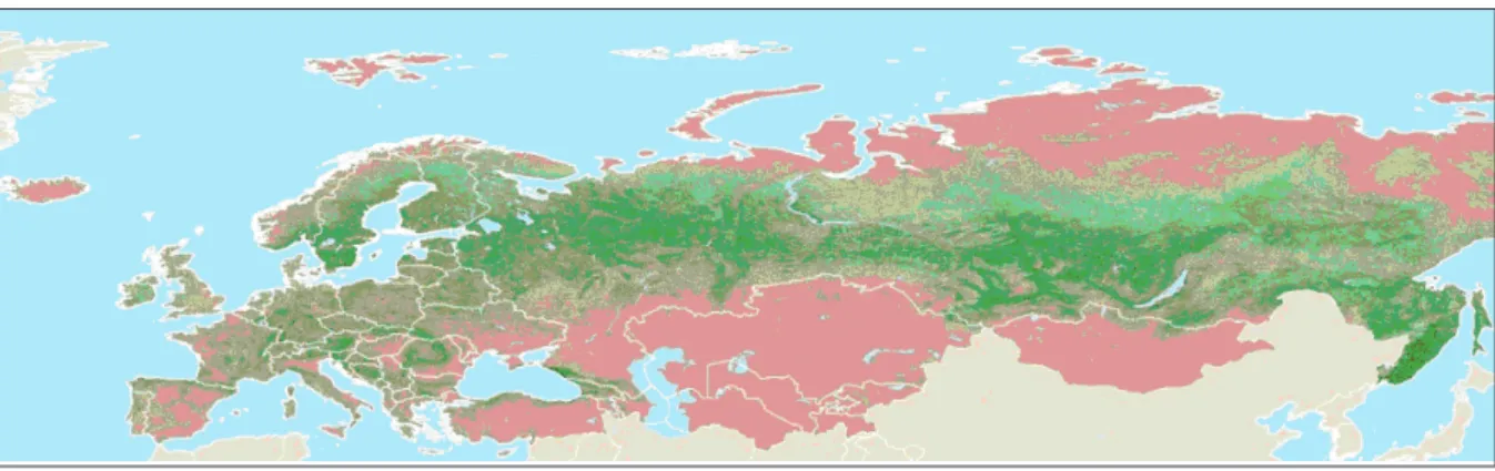 Figure 2: the forests of the Balkans, Eastern Europe, Caucasus and Turkey (source: FAO)