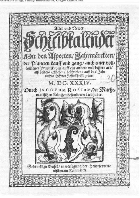Abb. 2: Titelseite «Rosiuskalender» auf das Jahr 1634 