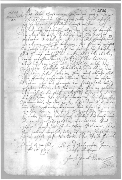 Abb. 2: Brief Bodmers an Stockalper, 20.11.1649 StoA 2836 